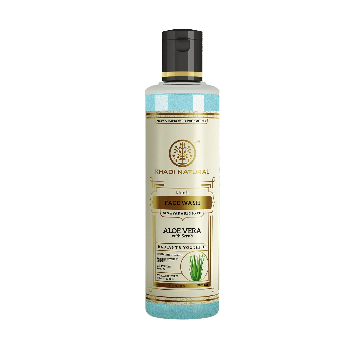 Khadi Natural Aloe Vera Face Wash With Scrub|Deep Exfoliate Skin| SLS & Paraben Free -(210ml)