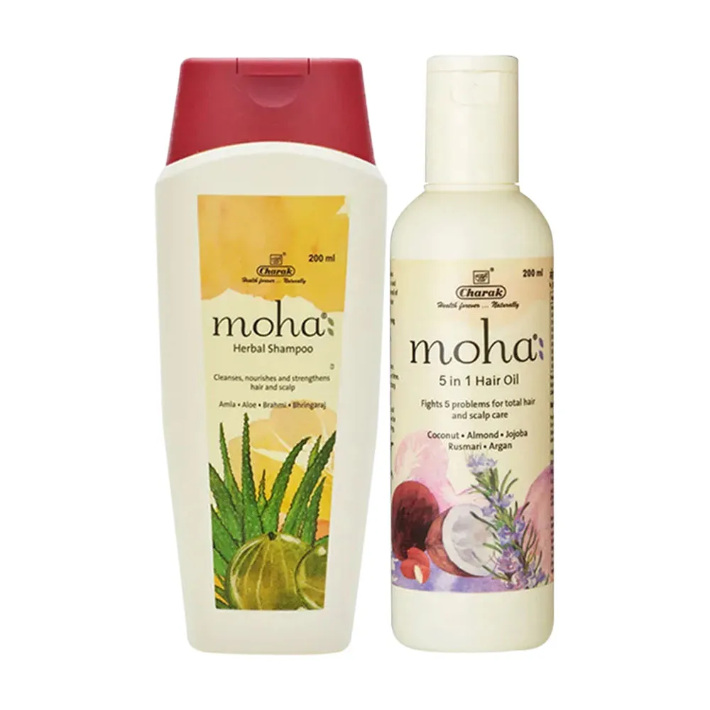 Moha Hair Care Essentials Oil and Shampoo Combo