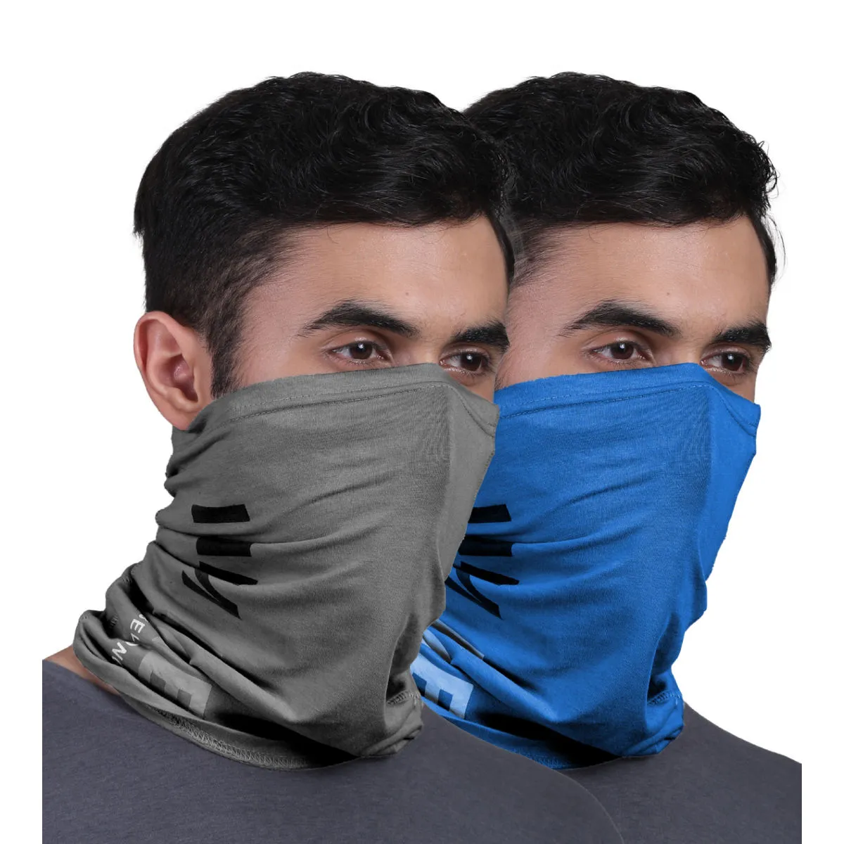 FREECULTR Unisex Printed Bamboo Bandana Anti Microbial Multipurpose Cloth Face Mask (pack Of 2)