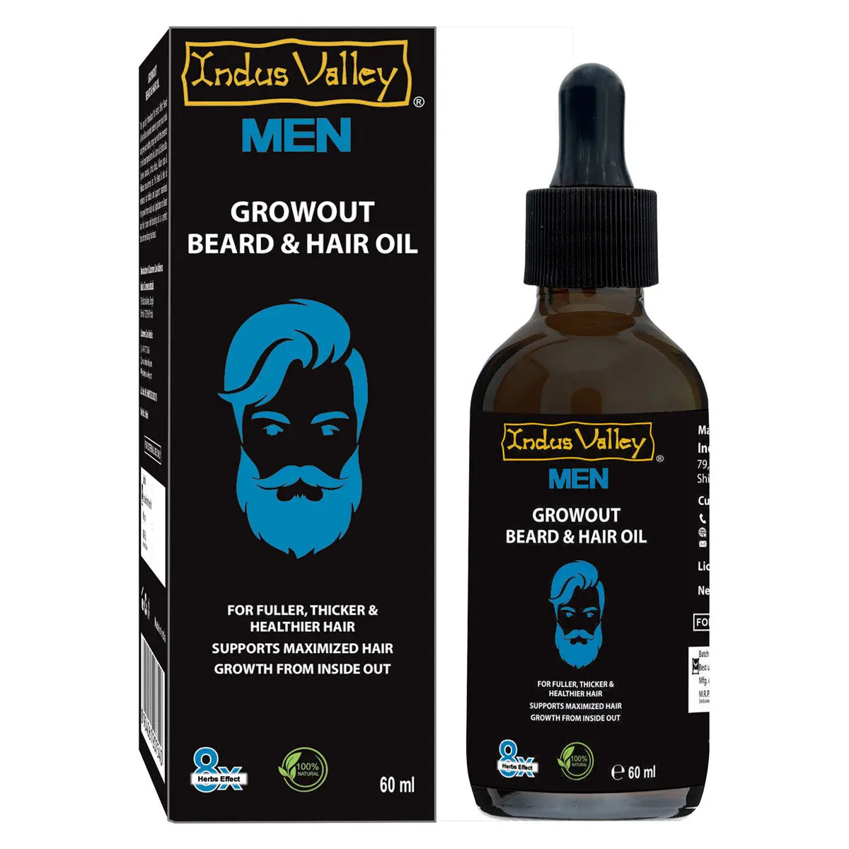 Indus Valley Bio Organic Growout Beard & Hair Oil (60 ml)