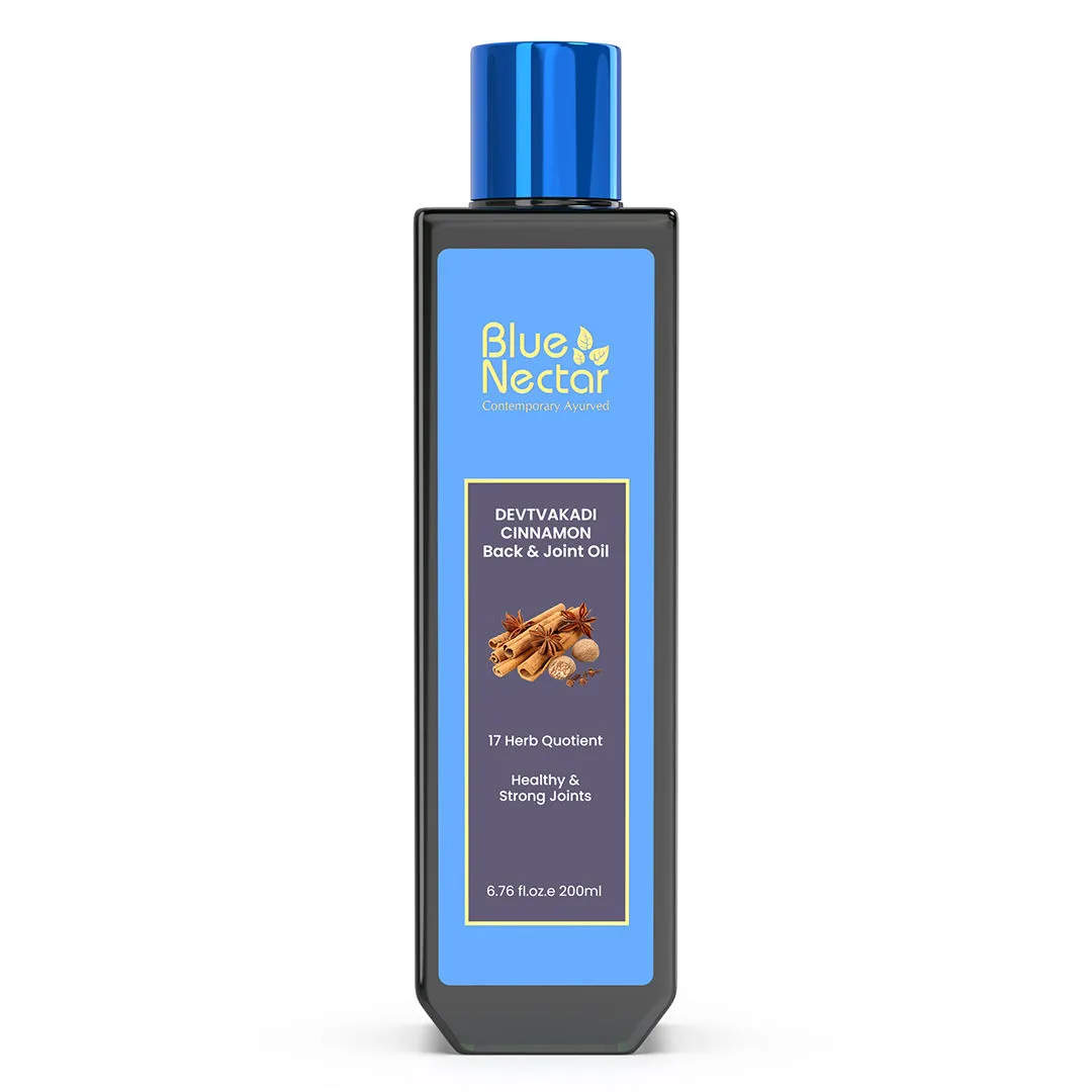 Blue Nectar Ayurvedic Pain Relief Oil for Body, Back, Knee, Legs & Muscle Pain with Cinnamon & Clove