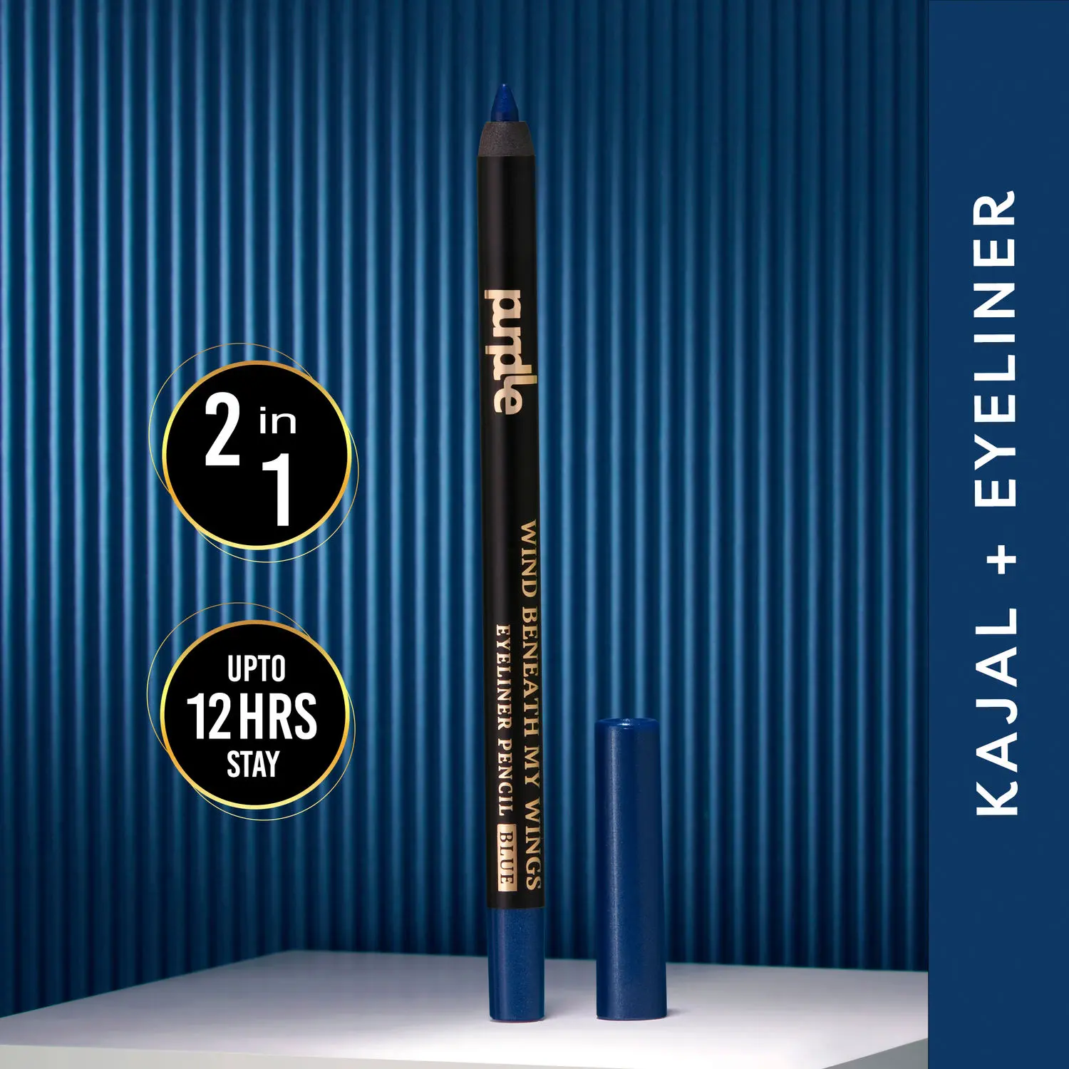 Purplle Eyeliner Pen, Wind Beneath My Wings - Blue | Long Lasting | Pigmented | Water Resistent | Smudge Proof | Transfer Proof | Easy Application (1.2 g)