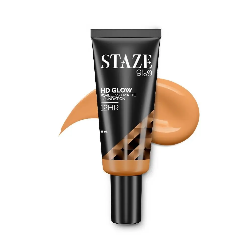 Staze 9to9 HD Glow Poreless + Matte Foundation | 333C Amber | 18 ml