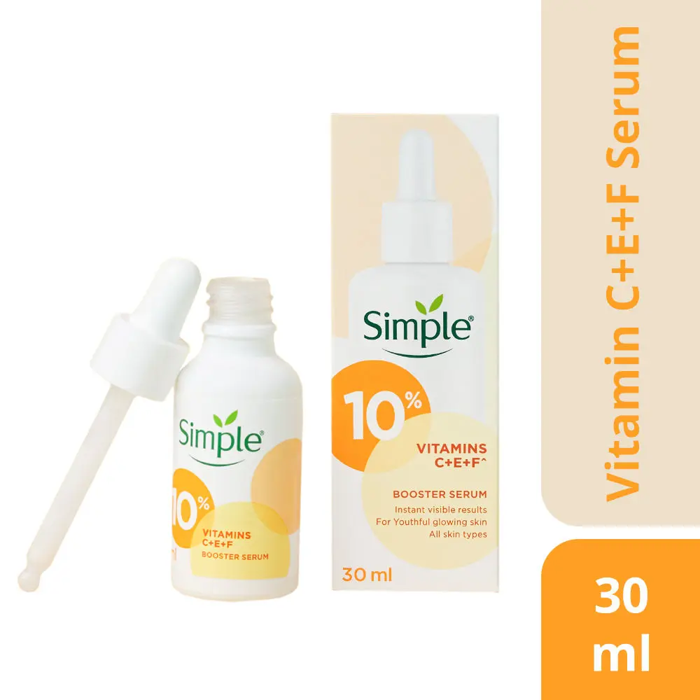 Simple Booster Serum - 10% Vitamin C+E+F For Youthful Glowing Skin, 30 ml