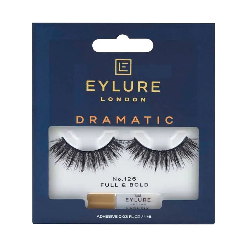 Eylure London False Eyelashes With Glue - Dramatic No. 126 Full & Bold