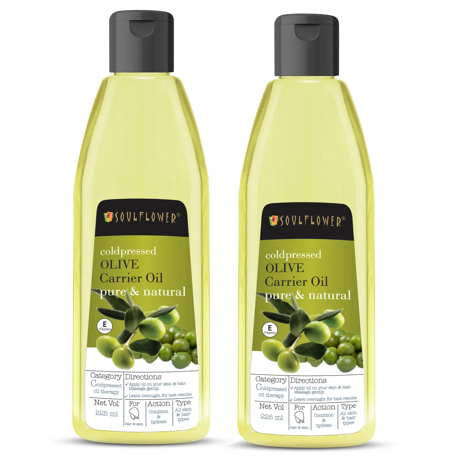 Soulflower Coldpressed Olive Hair Oil (225ml each) Pack of 2