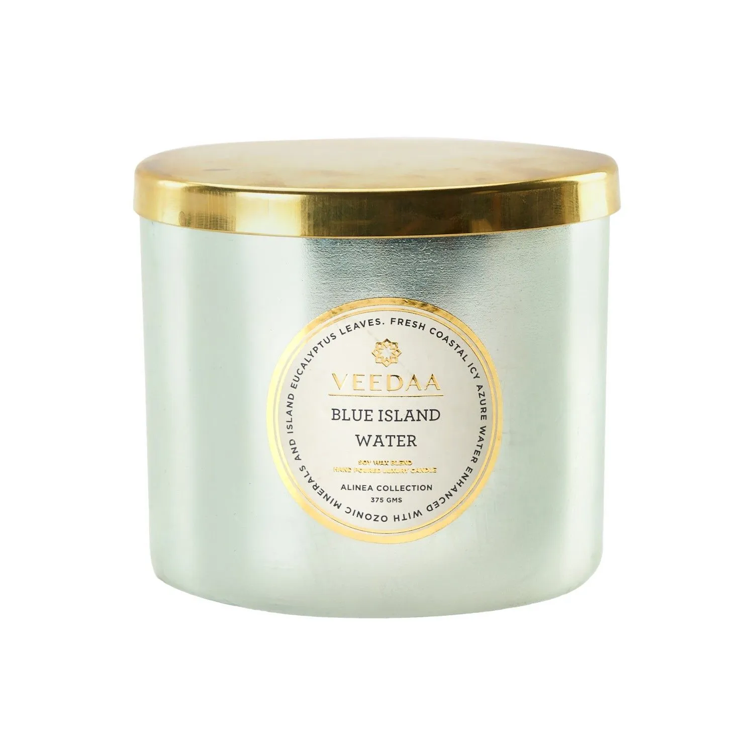 Veedaa Blue Island Water Grand Mason Glass Scented Candle