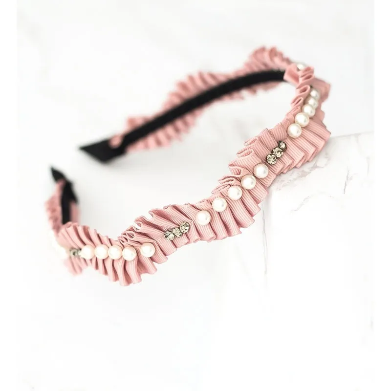 Bellofox Pink Beaded Frill Hairband