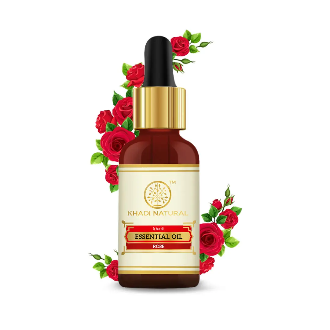 Khadi Natural Rose Essential Oil| Hydrates Skin (15ml)
