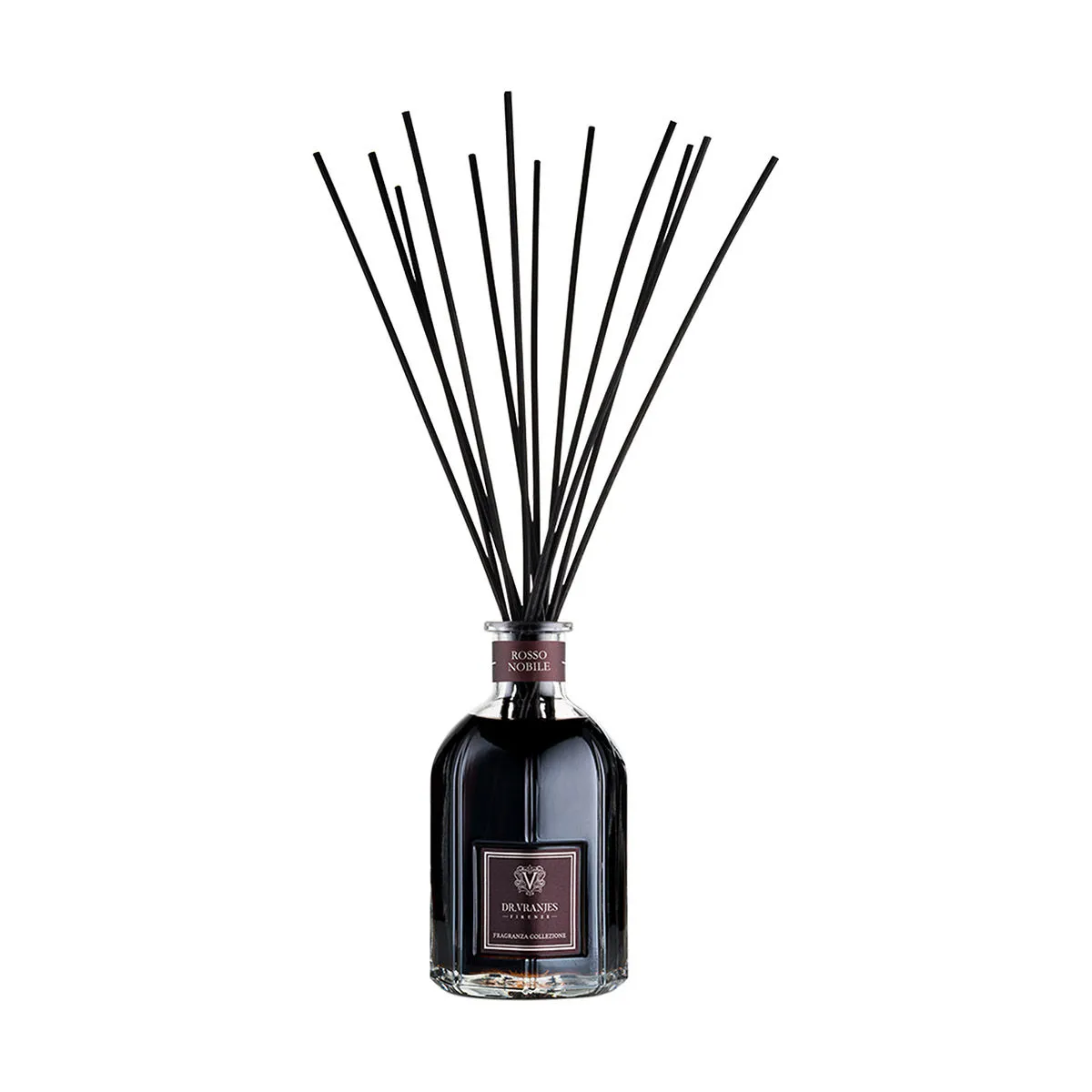 Dr.Vranjes Firenze Rosso Nobile 500 ml Glass Bottle Collection with Black Rattan Sticks (Nr.12-H.40)