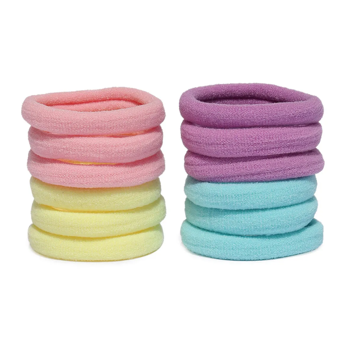 Toniq Multicoloured Breakage Elastisized Ponytail Holders Rubberbands For Women - Set Of 12