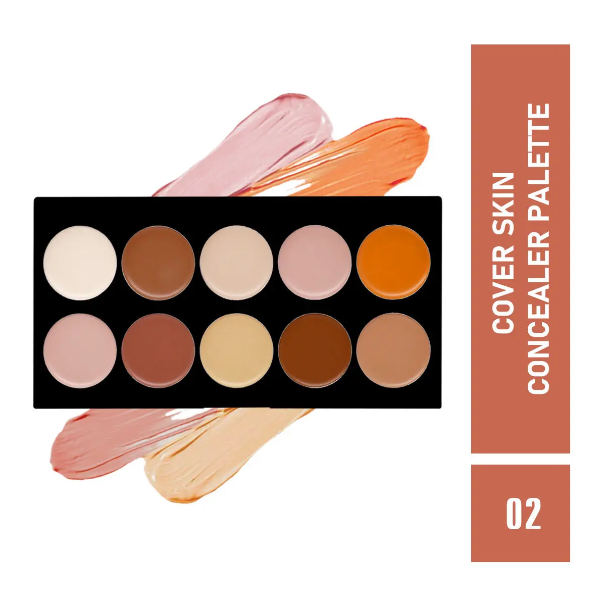 Mattlook Cover Skin Concealer Palette Full Coverage Colour Correcting Lightweight Long-lasting Waterproof Creamy Formula - 02 (18g)