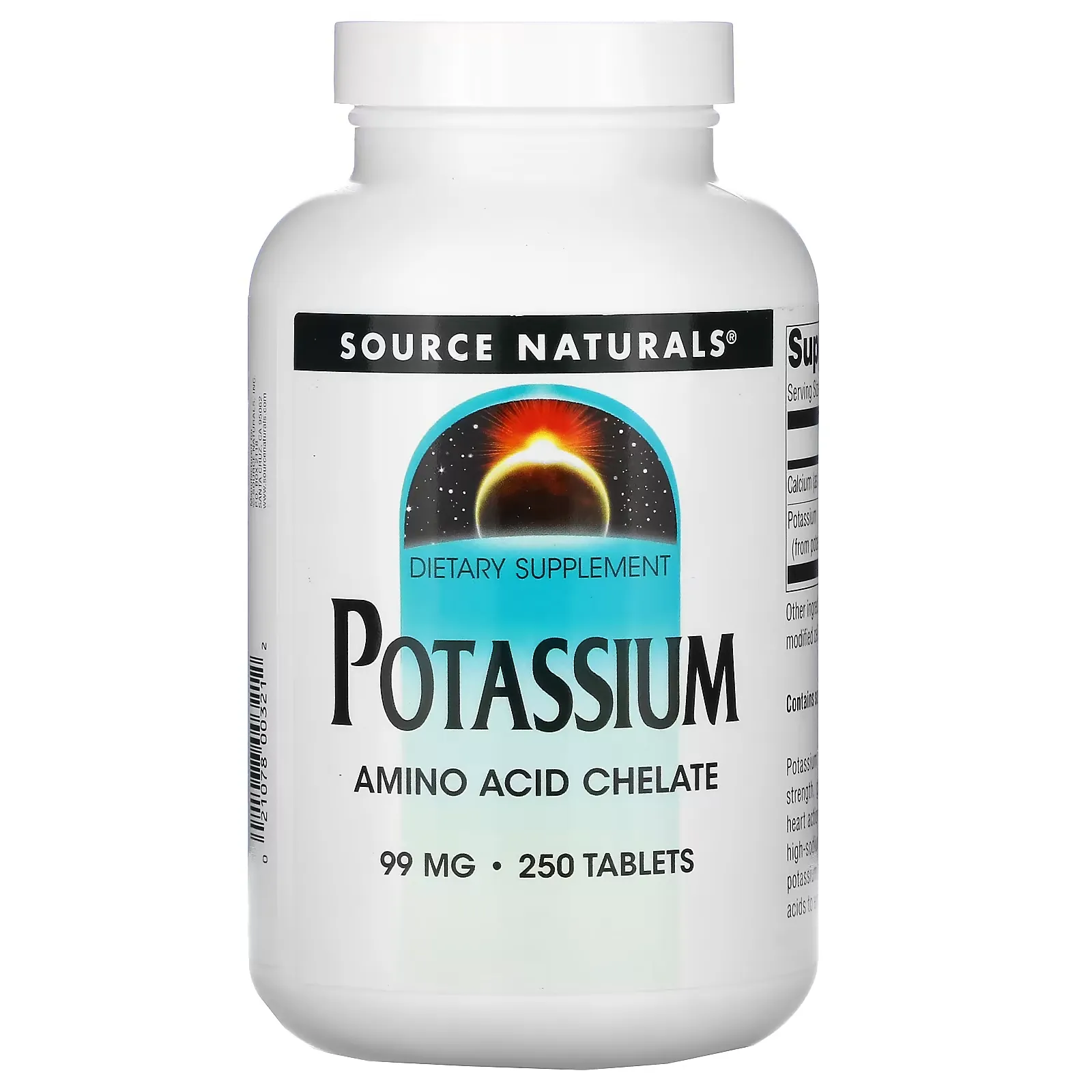 Potassium, 99 mg, 250 Tablets