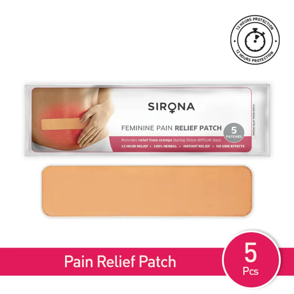 Sirona Feminine Pain Relief Patches For Period Pain & Menstrual Cramps (5 Patches)