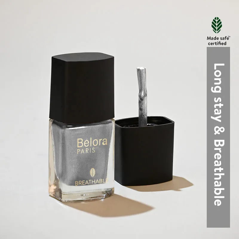 Belora Paris Breathable Made Safe Longstay Nail Polish - 21 Met Silver