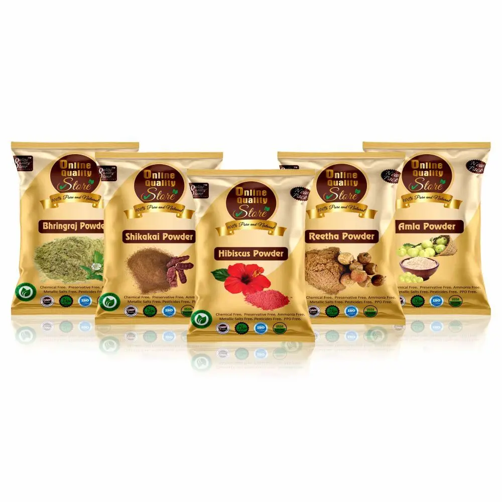 Online Quality Store Amla Reetha Shikakai, Bhringraj and Hibiscus Powder for Hair (250g Pack)