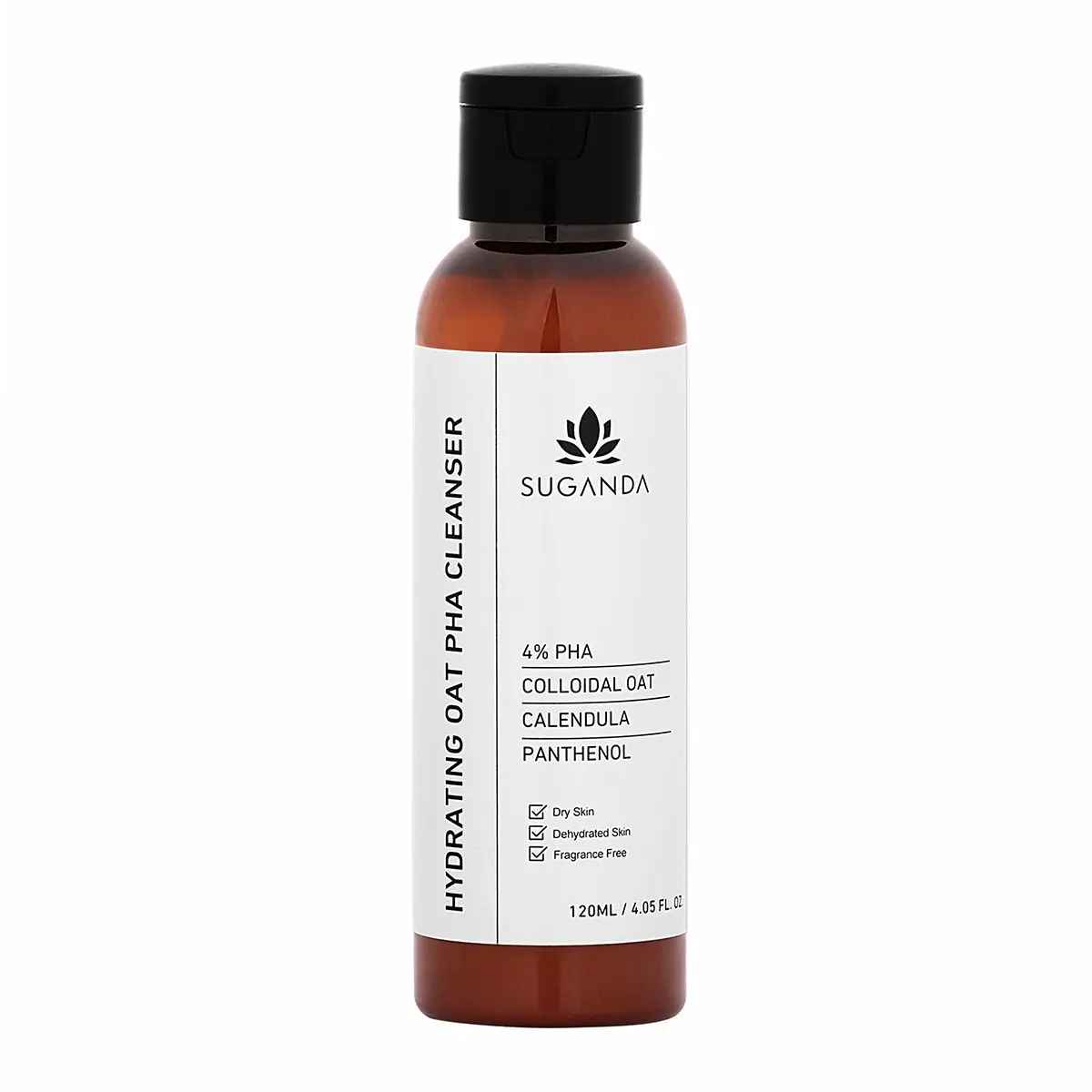 Suganda Colloidal Oat, PHA, Calendula, Panthenol Hydrating Cleanser for Dry & Dehydrated skin, Fragrance-free 120ml