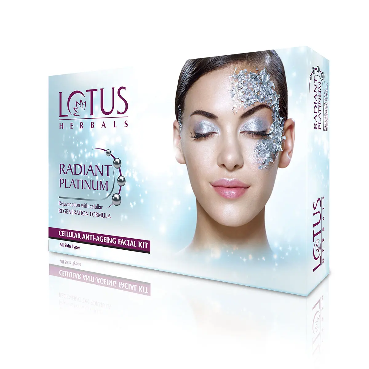 Lotus Herbals Radiant Platinum Cellular Anti-Ageing Facial Kit 4 in 1 Pack |  37 x 4 g