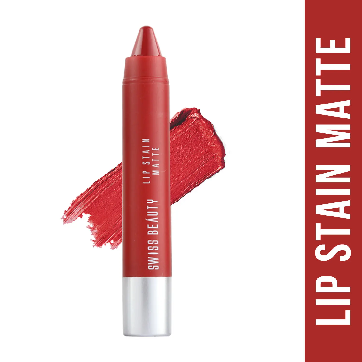 Swiss Beauty Lip Stain Matte Lipstick - Russian-Red (3.4 g)