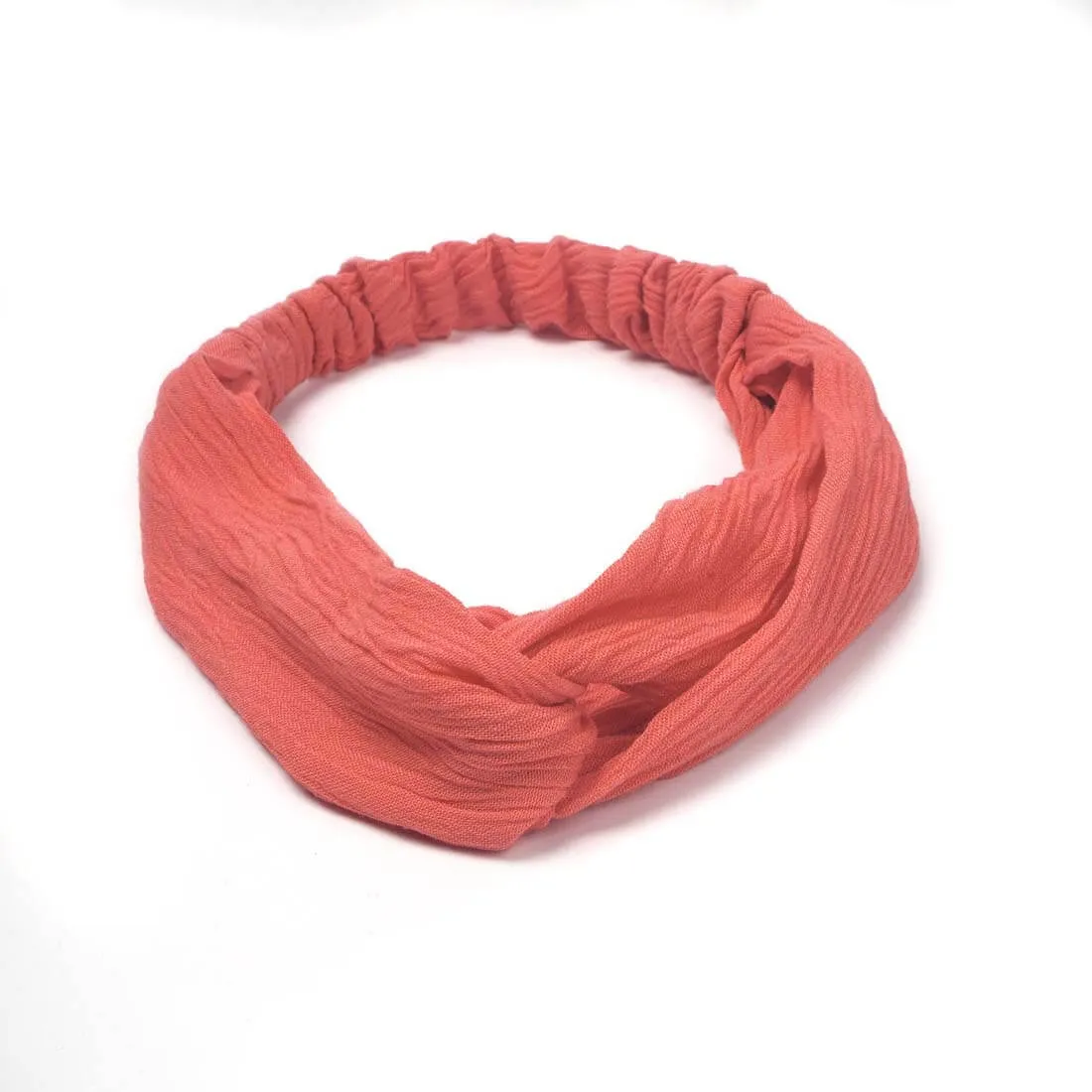 Belleziya Coral Red Twist Headband For Women