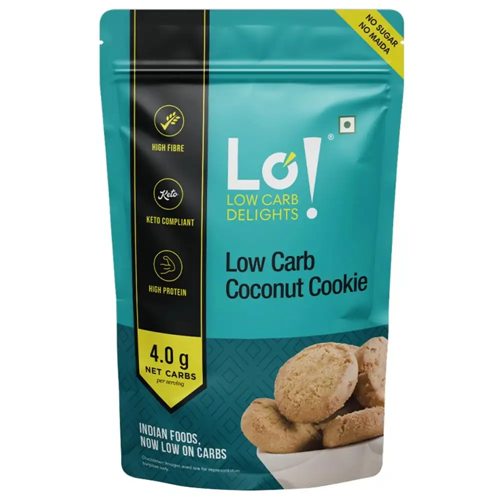 Lo! Foods Low Carb Biscuit,  Coconut | High Protein Snacks | Healthy Snacks  200 g