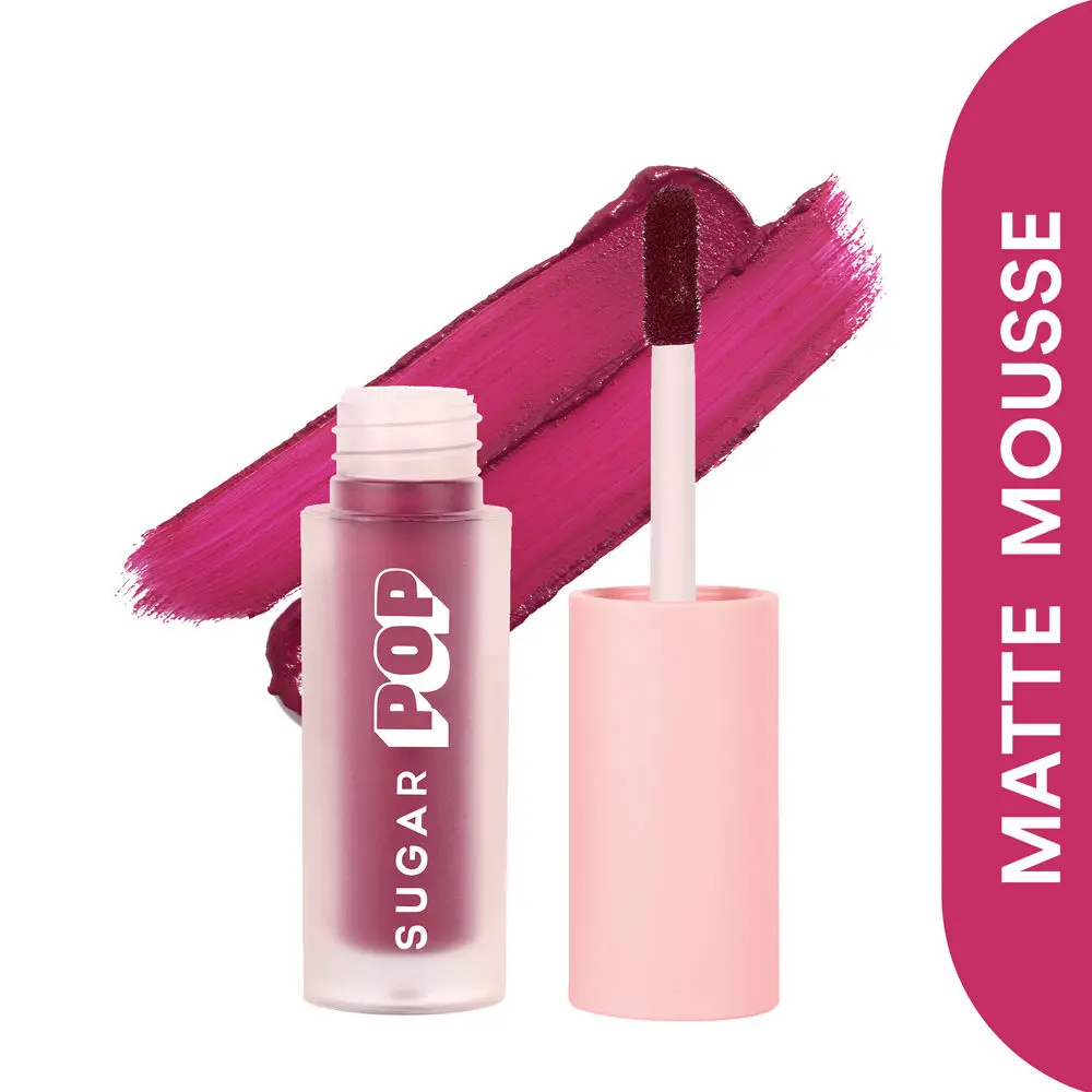 SUGAR POP Matte Mousse - 02 Candy Cane - 3.2 ml - Ultra-creamy, Rich Pigment, Water-resistant, Lightweight, Full Coverage l Lasts up to 8 to 10 hours l Liquid Lipstick for Women