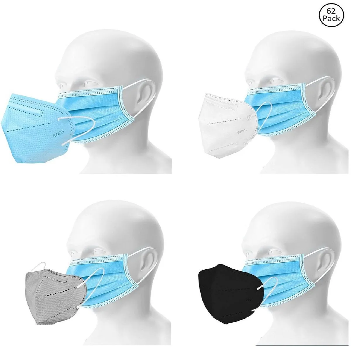 Fabula Double Mask Set of 50 Disposable & 12 Kn95/N95 Mask