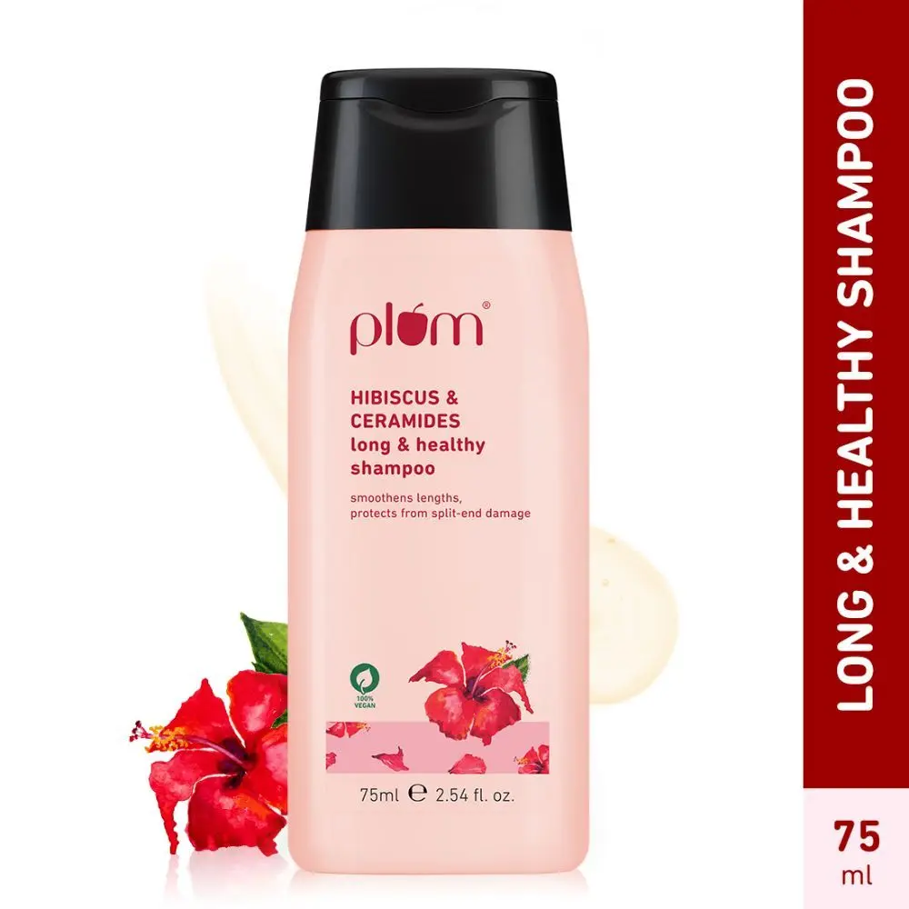 Plum Hibiscus & Ceramides Long & Healthy Shampoo|Helps Boost Hair Growth, Prevents Split Ends