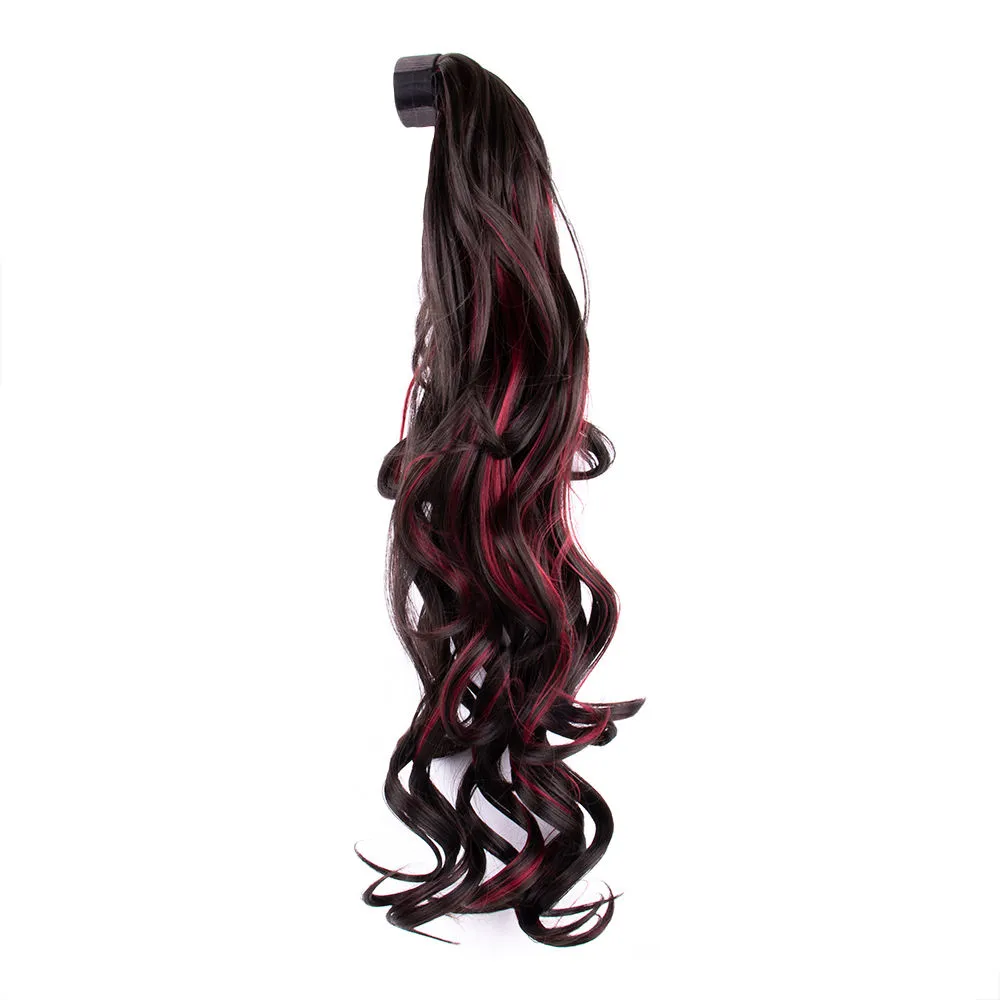 Streak Street Curly Burgundy Ponytail