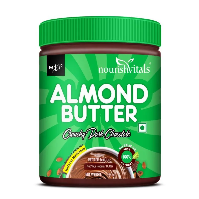 Nourish Vitals Almond Butter (crunchy Dark Chocolate) With Roasted Almond Chunks