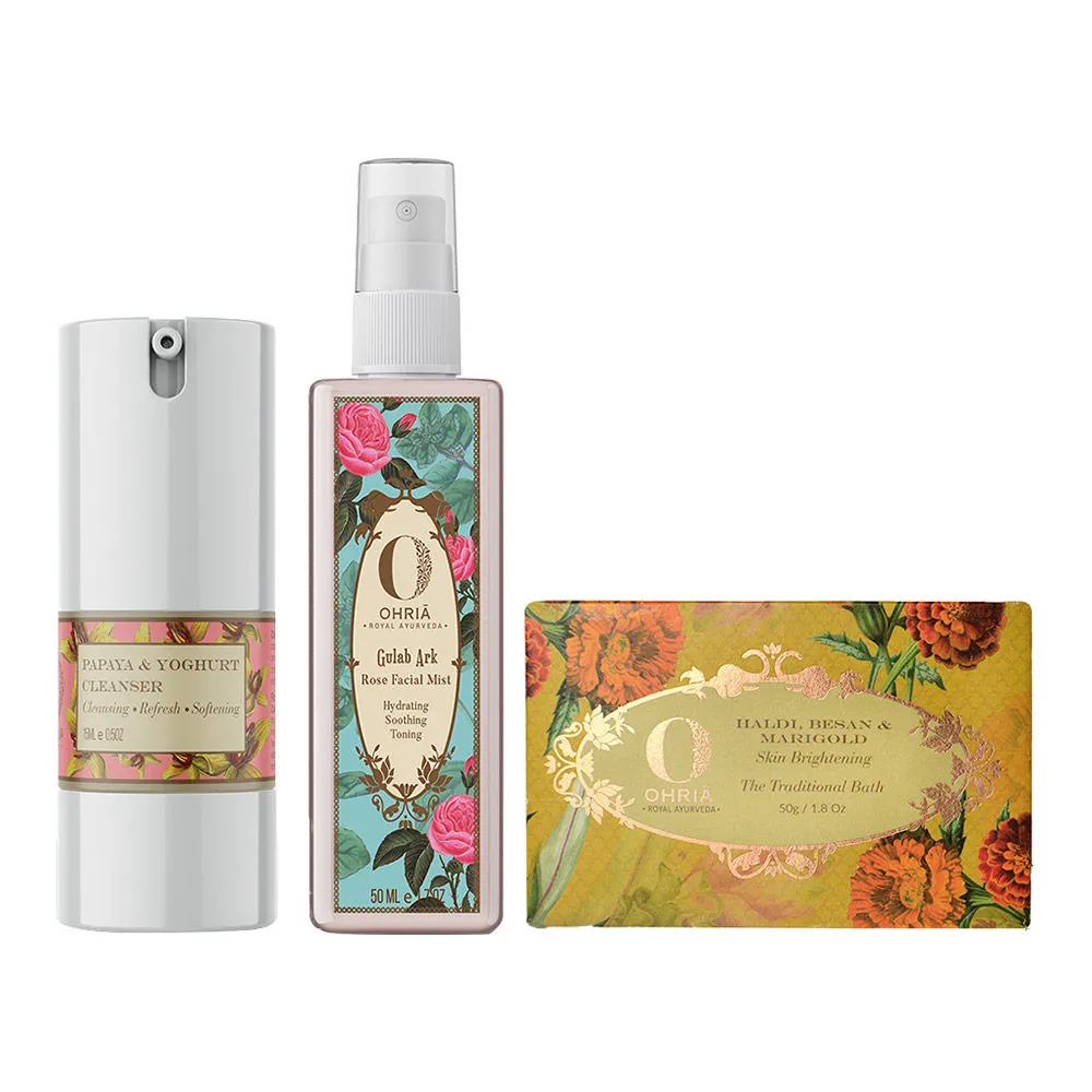 Ohria Ayurveda Rakhi Gift Box - Cleanser + Facial Mist + Bathing Bar