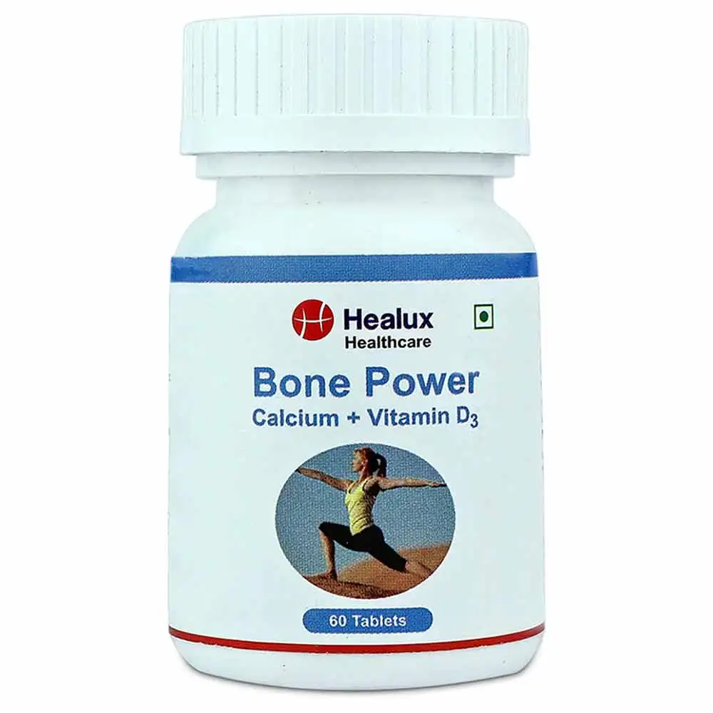 Healux Bone Power Calcium + Vitamin D3,  60 tablet(s)  Unflavoured