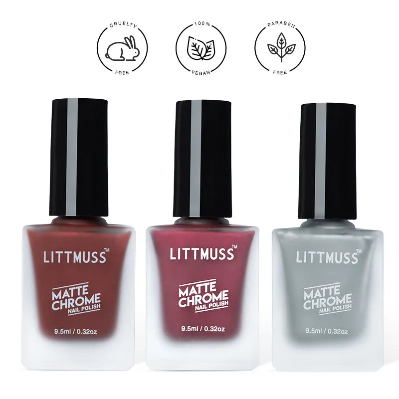 Littmuss Keep It Simple - Matte Chrome Nail Polish Combo