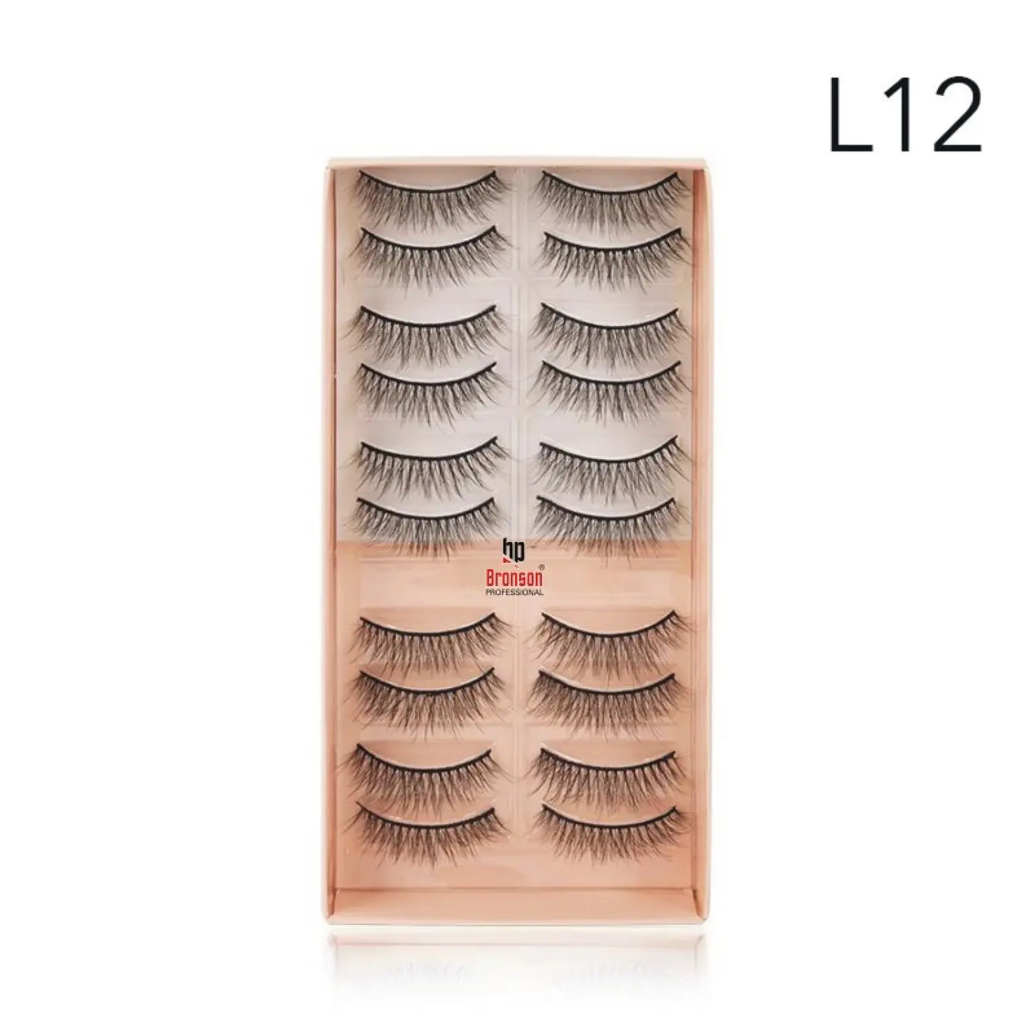 Eyelash set 3D false long and natural eye makeup 10 pairs No. L12