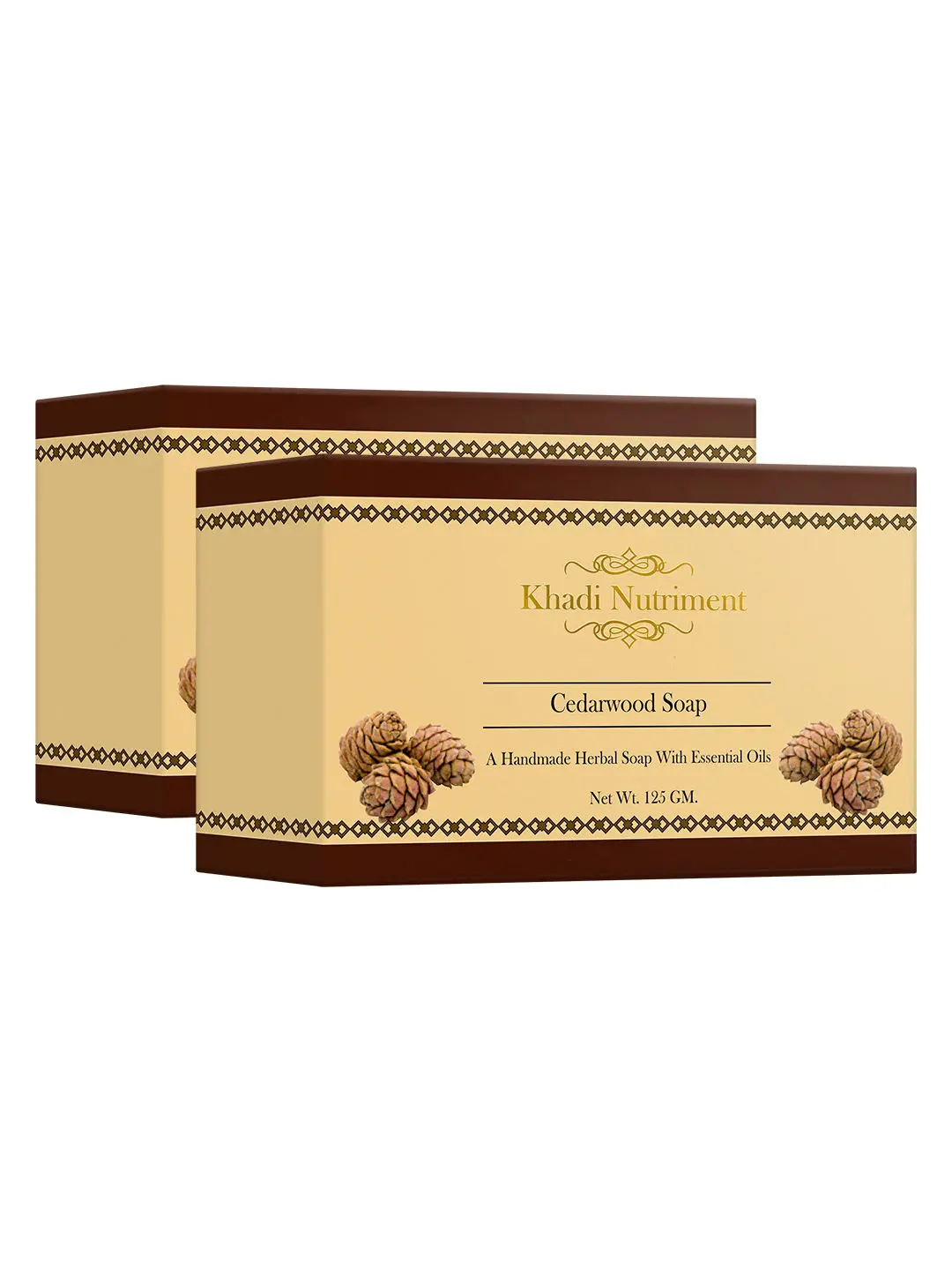 Khadi Nutriment Cedarwood Soap, 125 gm (Pack of 2)