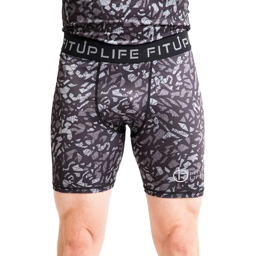 Fitup Life Printed Men Compression Gym Shorts,  Medium  Multicolor