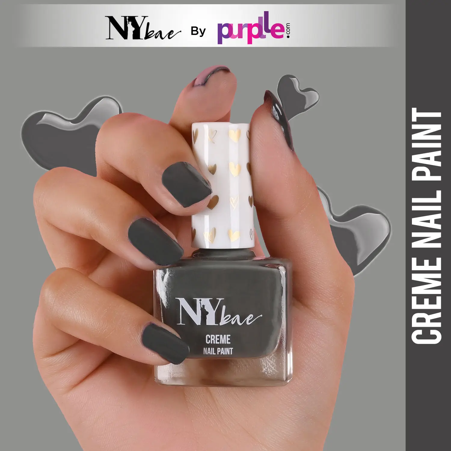 NY Bae Creme Nail Paint - Seaweed Green 07 (10 ml) | Green | Rich Pigment | Chip-proof | Full Coverage | Travel Friendly | Vegan