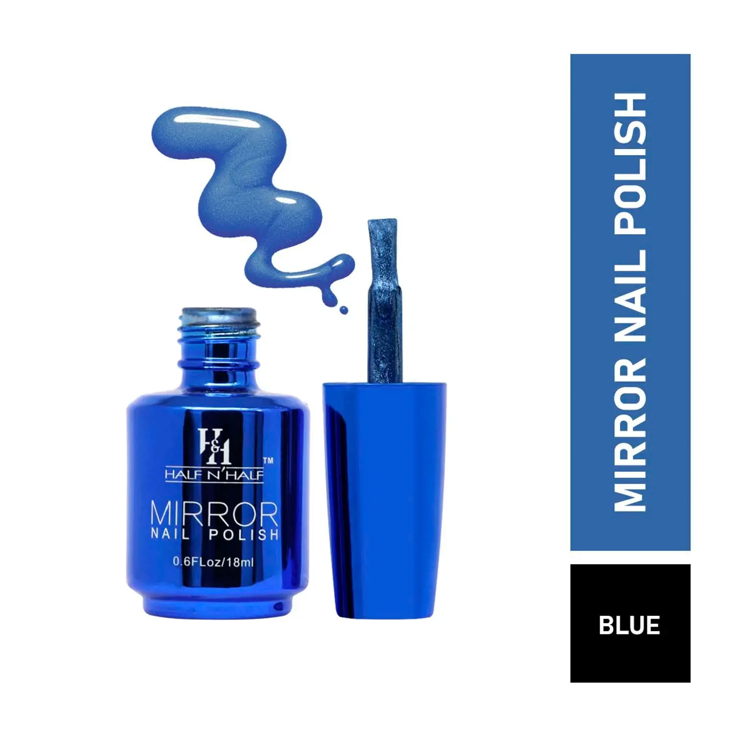 Half N Half Mirror Nail Polish, B-Blue (18ml)