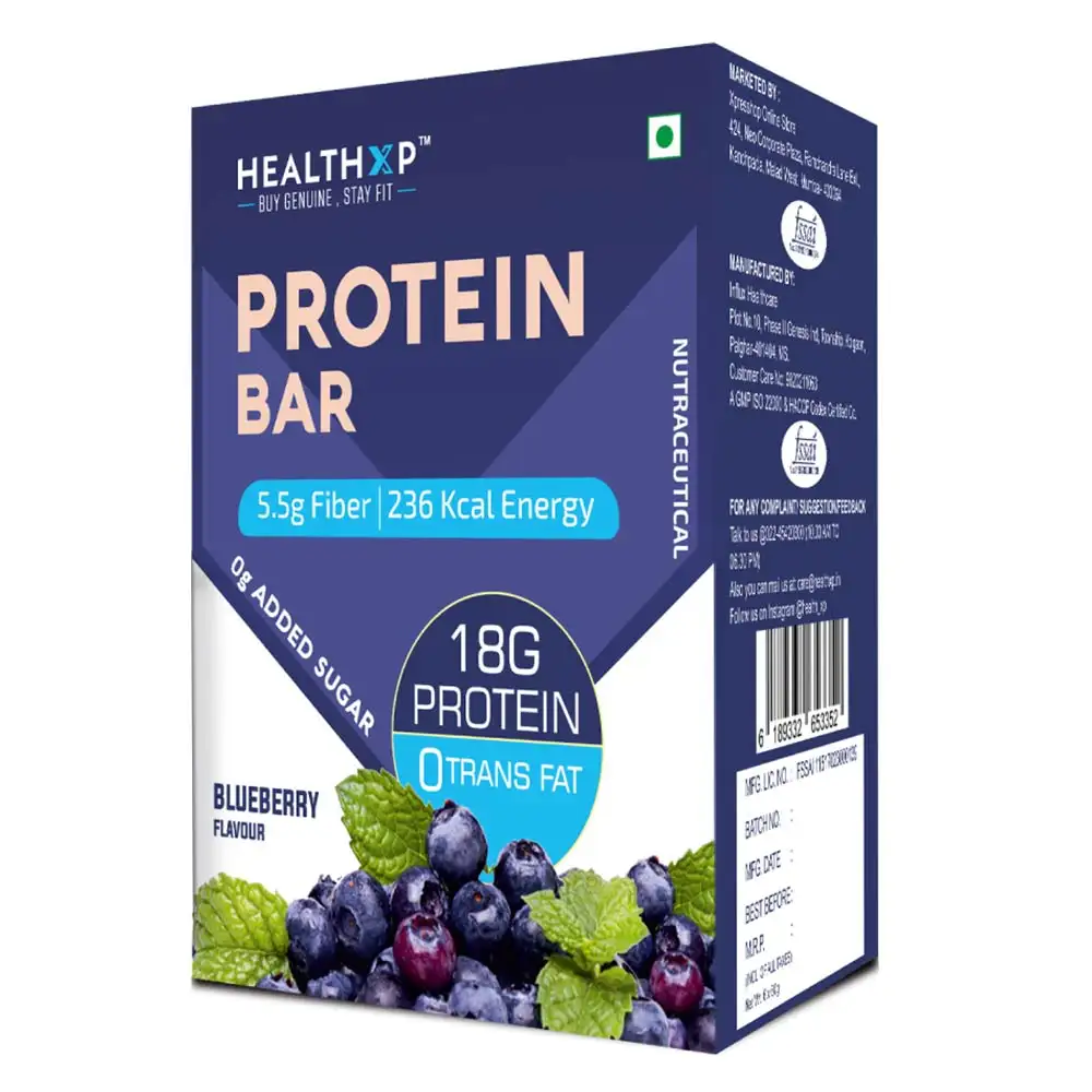 HealthXP Protein Bars (18g Protein),  6 bar(s)  Blueberry