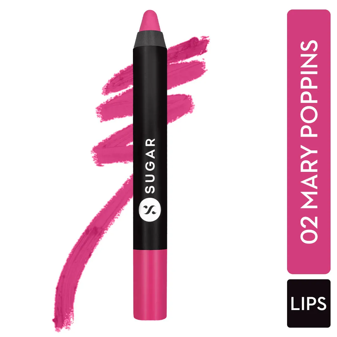 SUGAR Matte As Hell Crayon Lipstick With Free Sharpener - 02 Mary Poppins