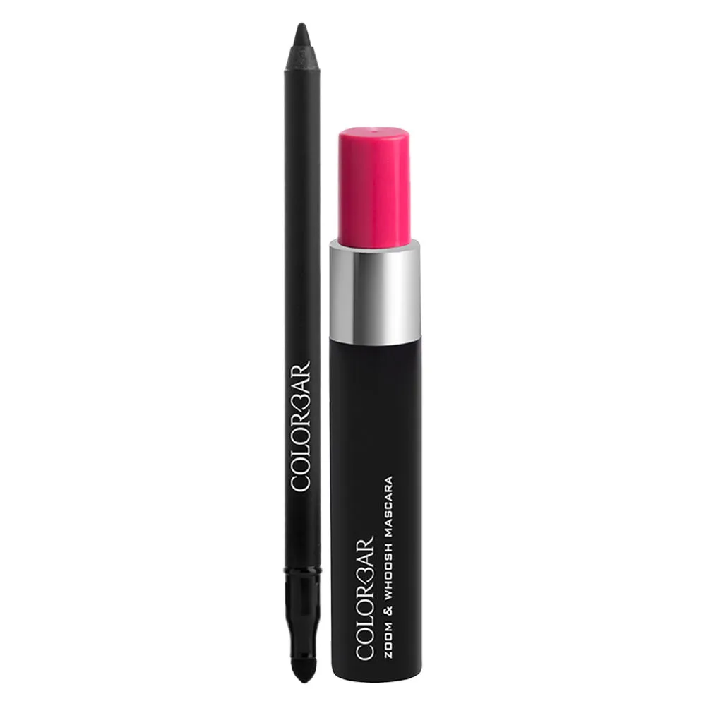 Colorbar Zoom & Woosh Mascara - Black Sin + Just Smoky Eye Kajal Combo