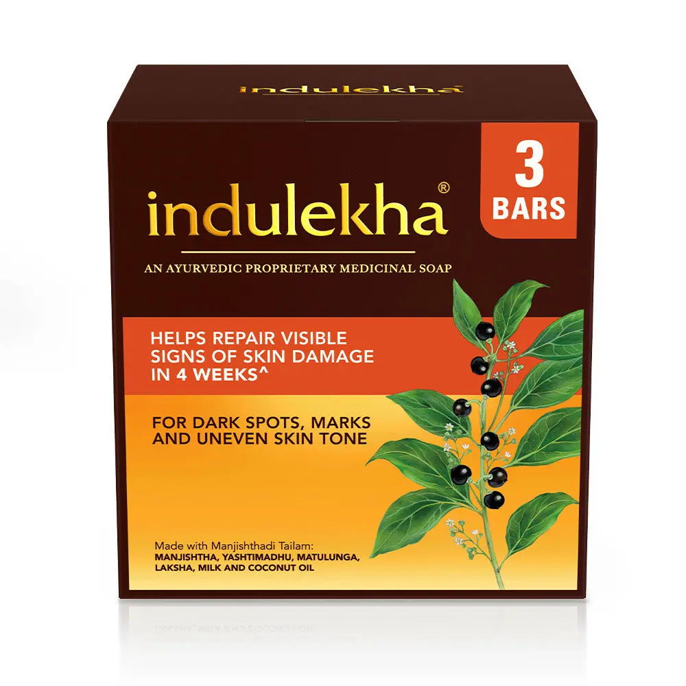 Indulekha Ayurvedic Proprietary Medicine Soap Pack of 3; 100 gm each bar, 300 gms packs