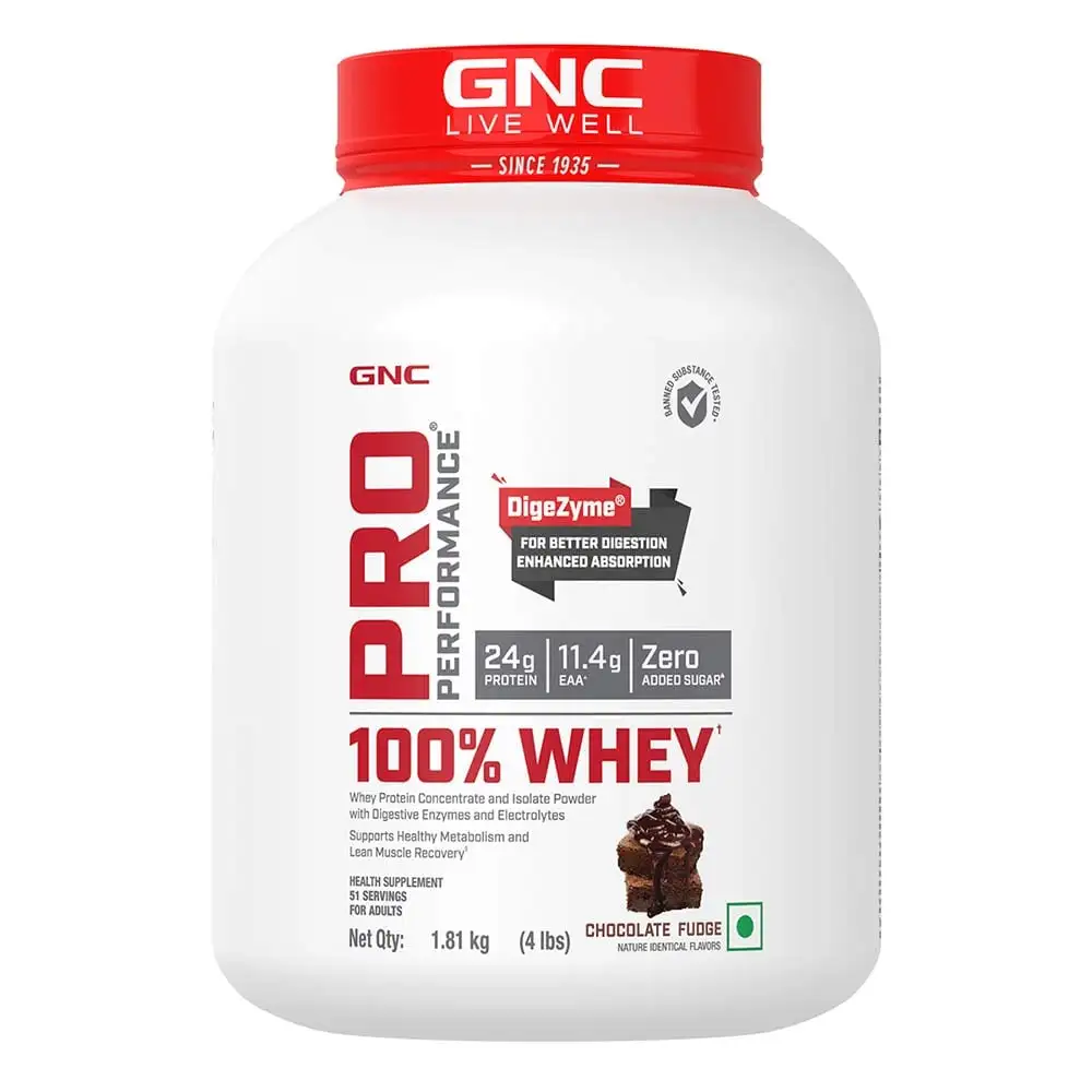 GNC Pro Performance 100% Whey Protein,  4 lb  Chocolate Fudge