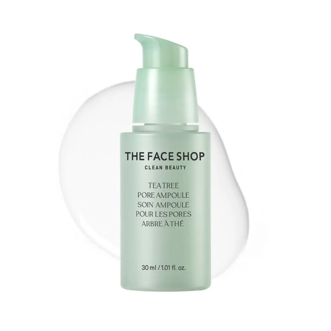 The Face Shop Tea Tree Pore Ampoule with IP- BHA, PHA & Hyaluronic Acid, face serum that minimizes pores in 4 weeks 30 ml