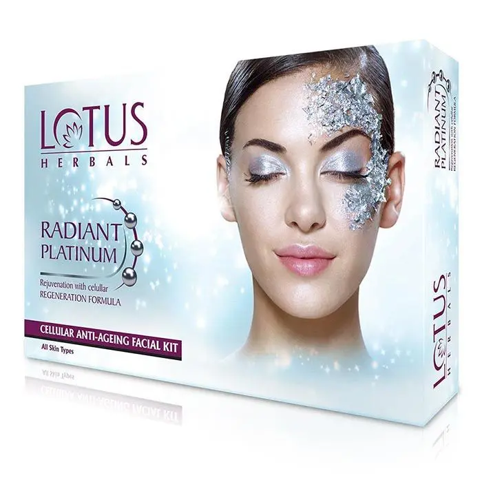 Lotus Herbals Radiant Platinum Cellular Anti-Ageing 1 Facial Kit | 37g