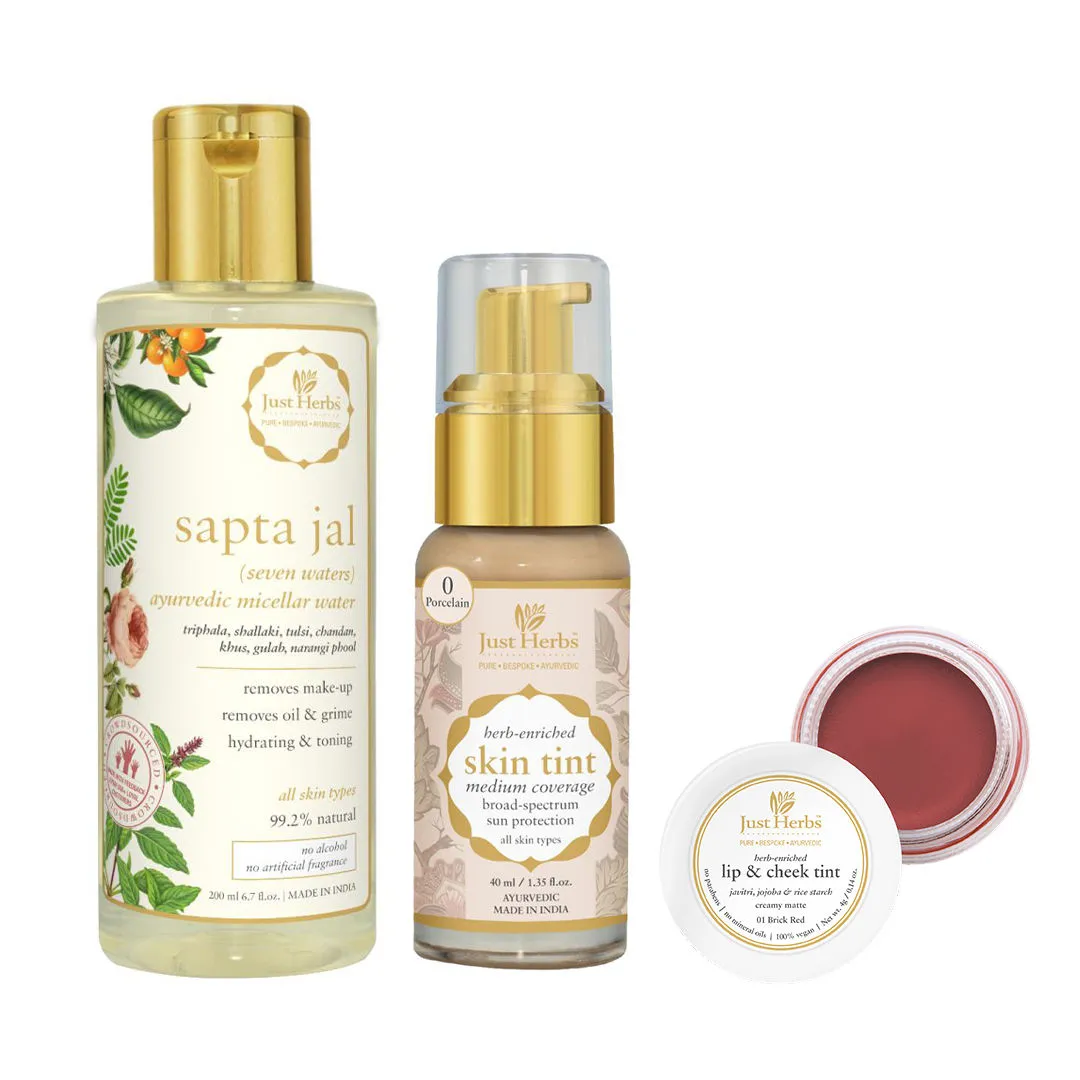 Just Herbs Radiant Skin Combo - Skin Tint (Shade 01) & Sapta Jal