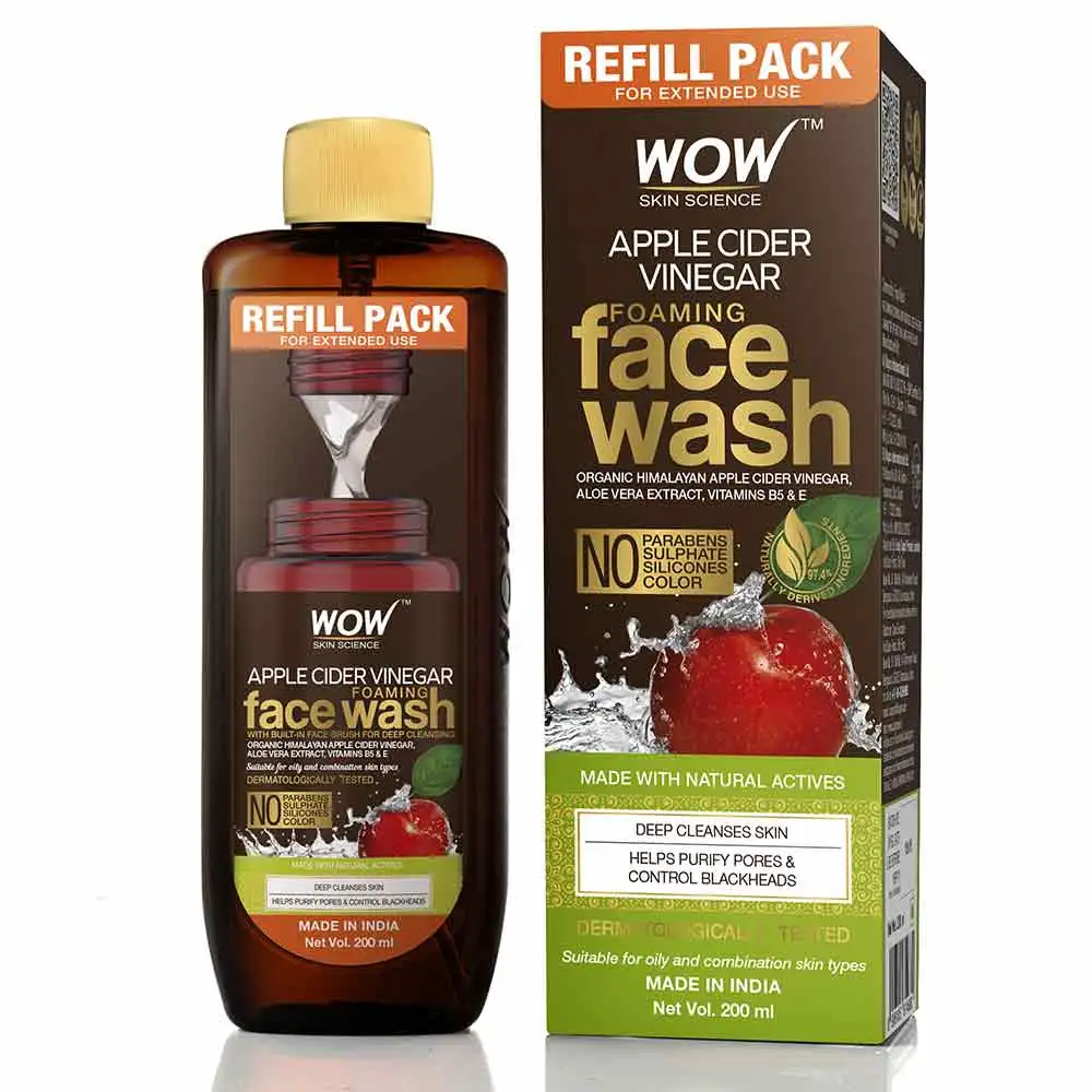 WOW Skin Science Apple Cider Vinegar Foaming Face Wash,  200 ml  Refill Pack