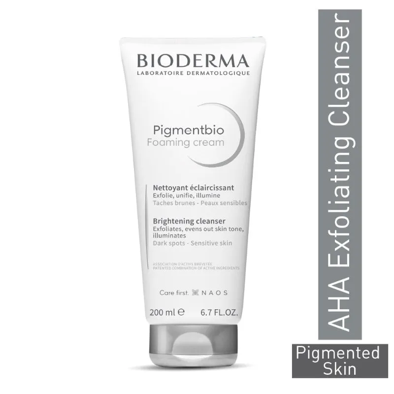 Bioderma Pigmentbio Foaming Cream Brightening Exfoliating Cleanser For Dark Spots, Sensitive Skin