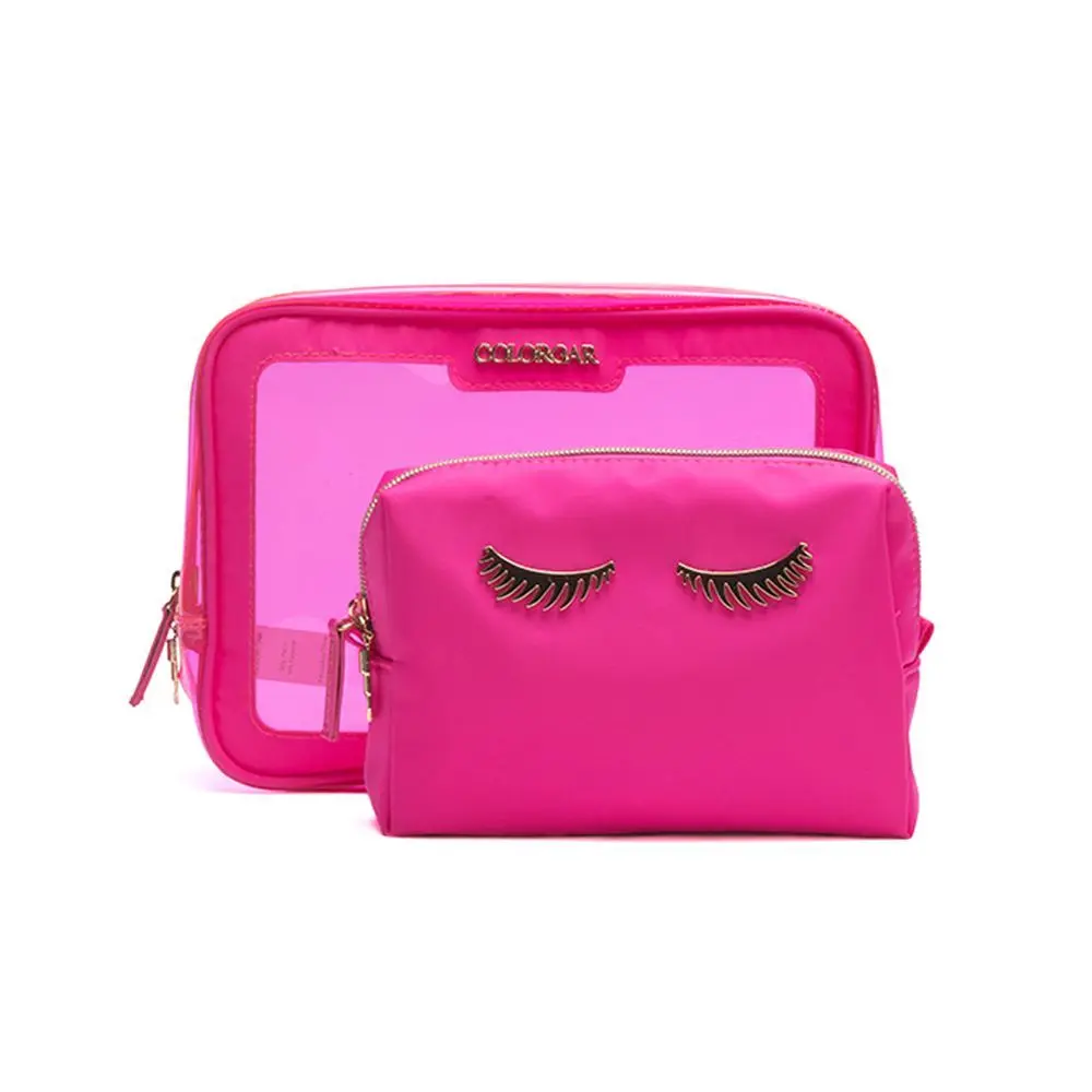 Colorbar Lips & Lashes Box Pouch (Set Of Two) - Neon Pink