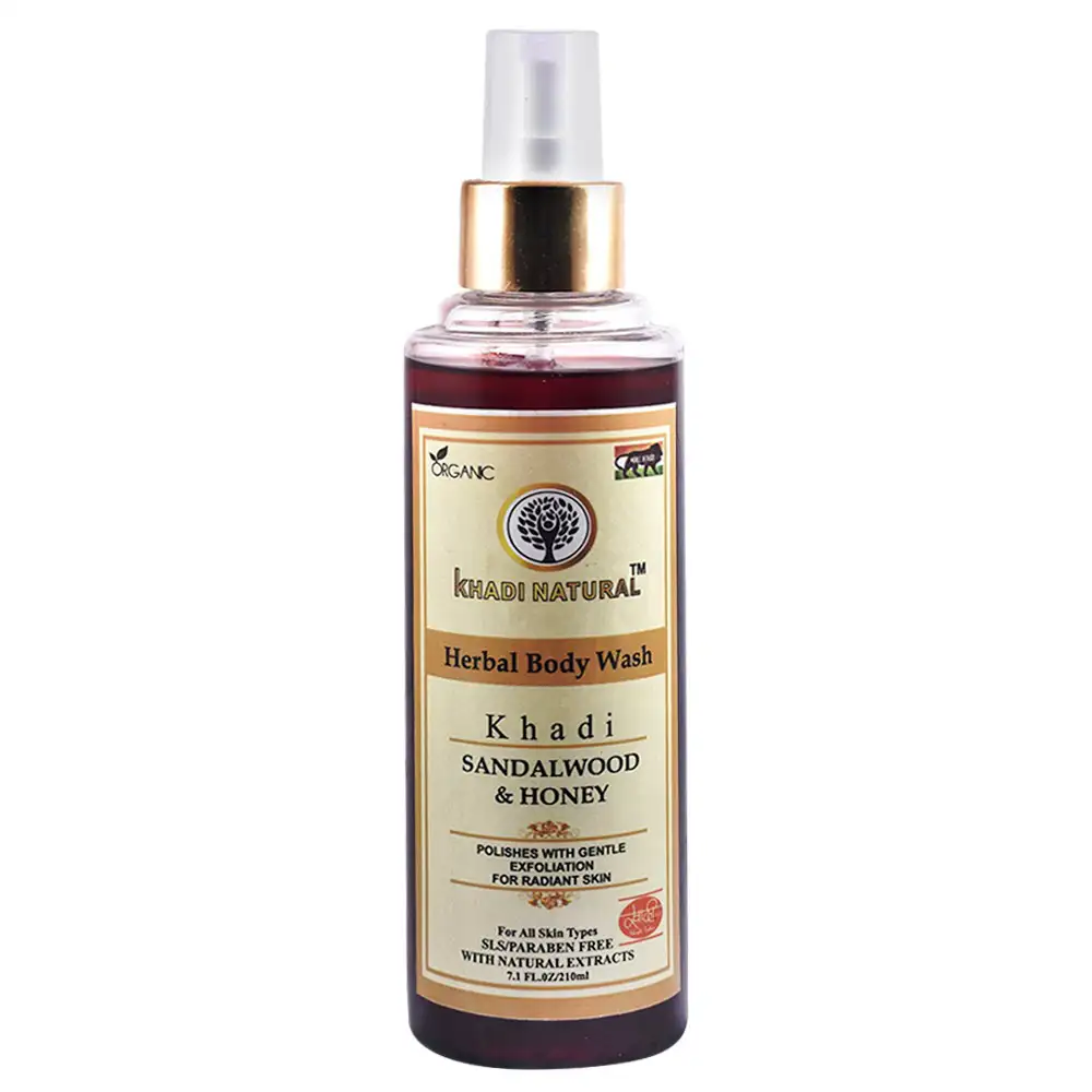 Khadi Natural Herbal Body Wash,  210 ml  Sandalwood & Honey